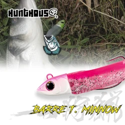 Hunthouse Fishing Black Minnow Lure 7g/12g/25g/40g/60g/90g/120g JIgging Head Soft Silicone Bait Wobblers per Bass Pike Leurre