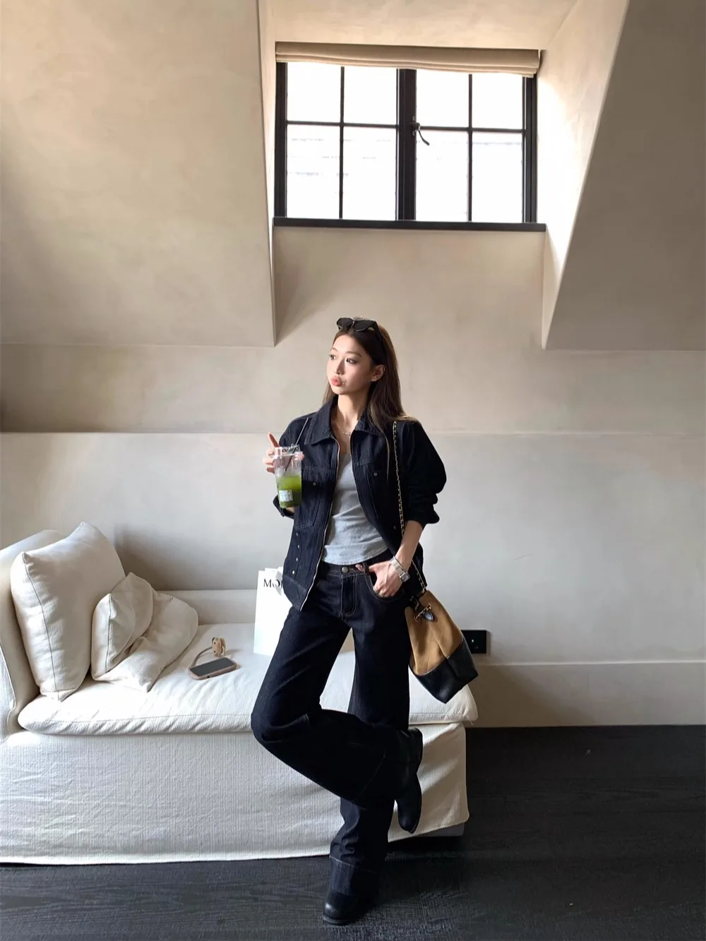 Denim jas gaten dames zomer strandkleding ballonmouwen minimalistisch open voorkant breien uitgehold lichtgewicht bijpassende jas