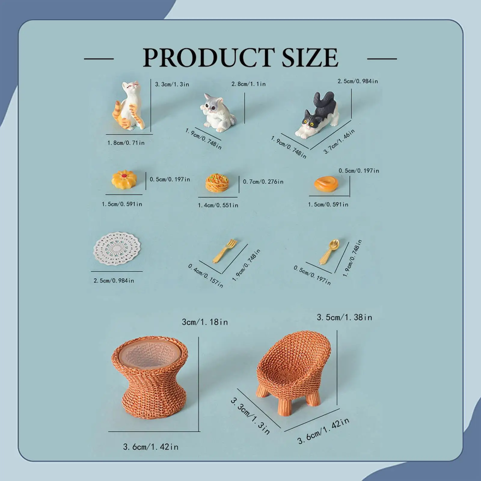 Kat beeldje Fantasiespel speelgoed voor miniatuur scène architectonische accessoires