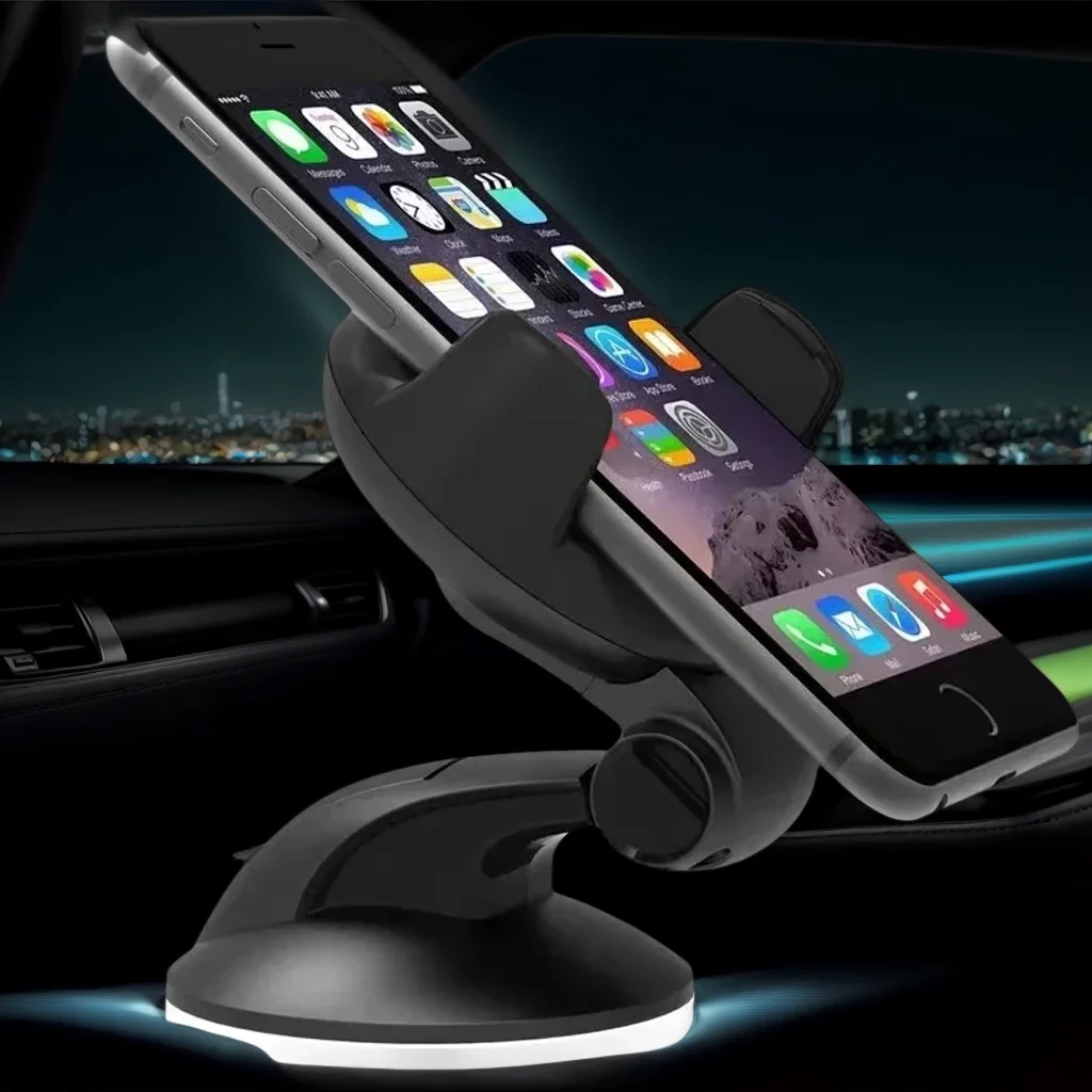حامل هاتف سيارة متعدد الزوايا قابل للتعديل مع كوب شفط قوي لجميع الهواتف الذكية في المركبات