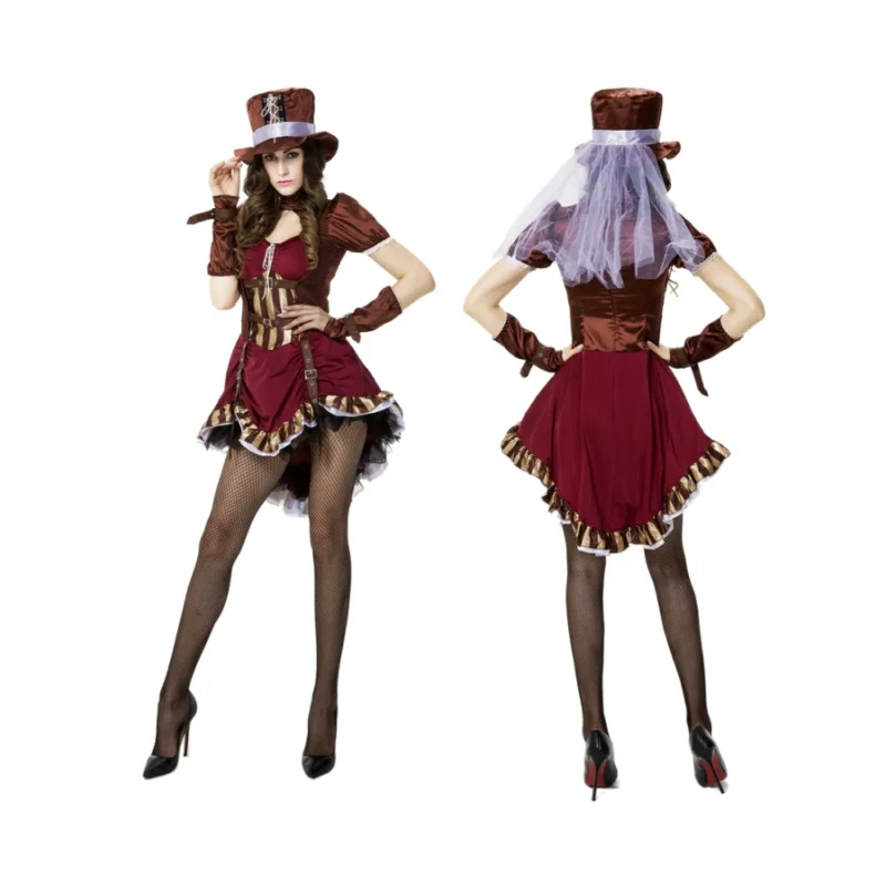 Women Halloween Pirate Costume Dress Western Cowgirls Clothes Cosplay Costumes Carnival Party Trainer Role play Outfits Suits