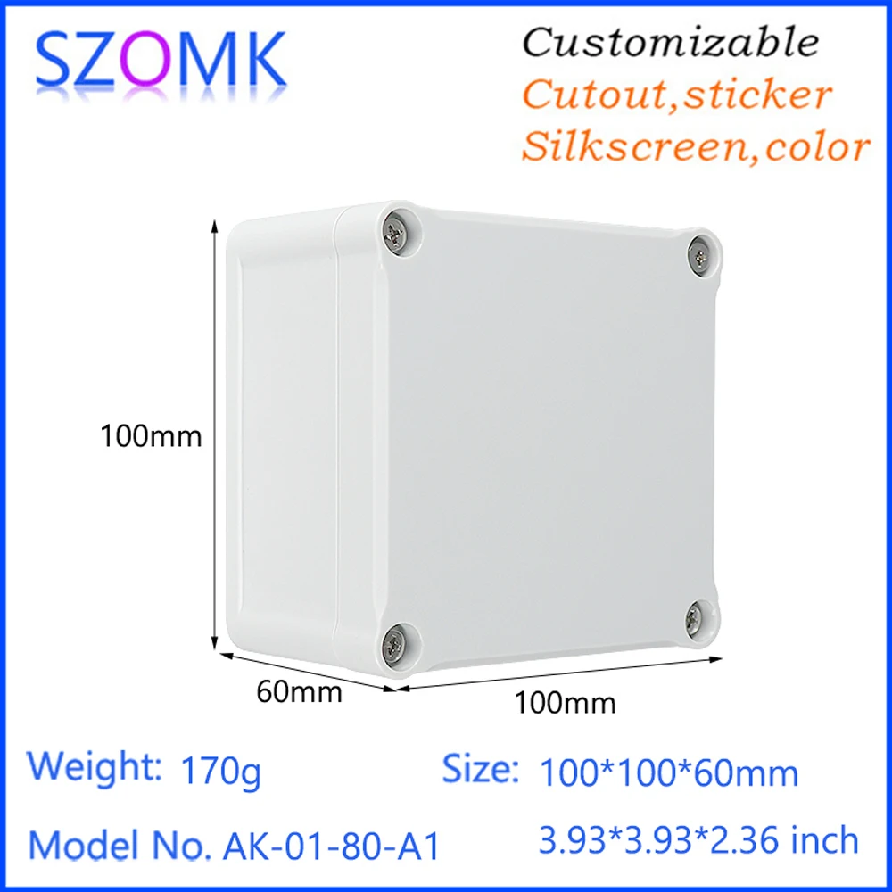 Abs Outdoor Ip67 Project 100*100*60MM Oem Electrical Waterproof Boxes Plastic Junction Box Electronic Enclosure