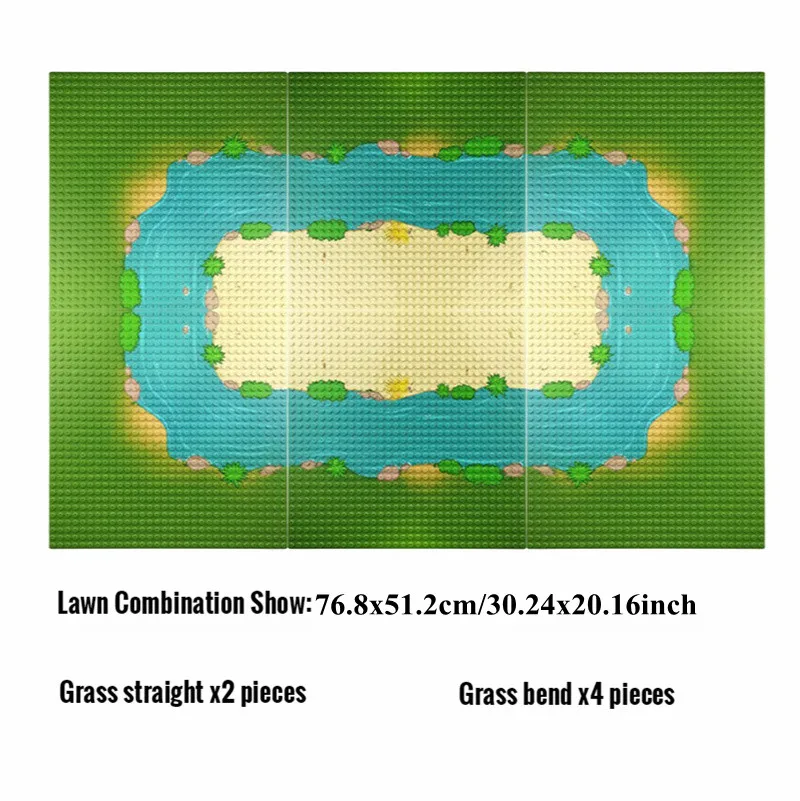 1 Stück klassische Grünland-Grundplatte – 32 x 32 Punkte, Baustein-Grundplatten, zusammengebautes Konstruktionsspielzeug, Lernspielzeug für Kinder