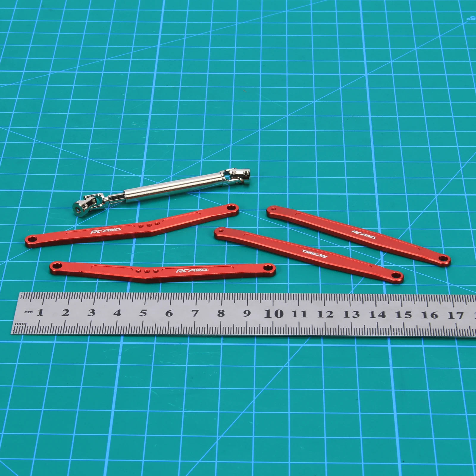 Przedłużony górny/dolny łącznik ze stopu 35mm i środkowy wał napędowy 70mm CVD do robotów FMS EAZYRC Roc hobbyfcx24 1/24