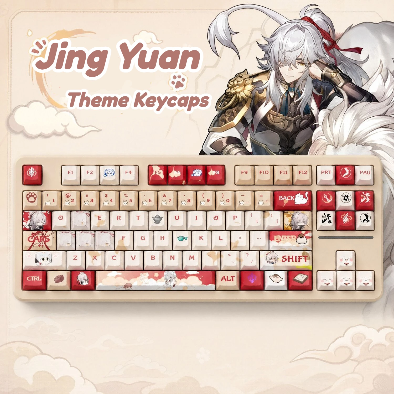 maimooo-honkai-star-rail-jing-yuan-keycap-cherry-moa-pbt-estilo-q-lindas-teclas-personalizadas-de-anime-para-teclado-mecanico
