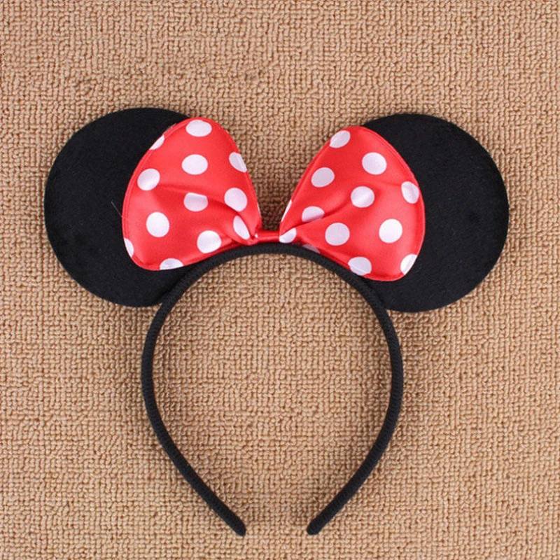 Minnie Ears Knot Acessórios infantis, mickey bandanas, arcos de lantejoulas para meninos e meninas, festa de aniversário do bebê, favores para a