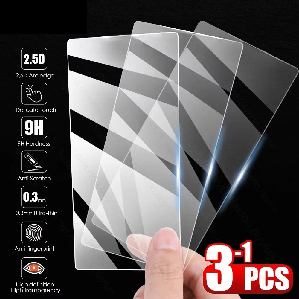 3-1Pcs Clear Transparent Tempered Glass Screen Protector for Motorola Moto G54 G 75 55 45 35 84 64 54 34 24 04 E 4G 14 9H Glass