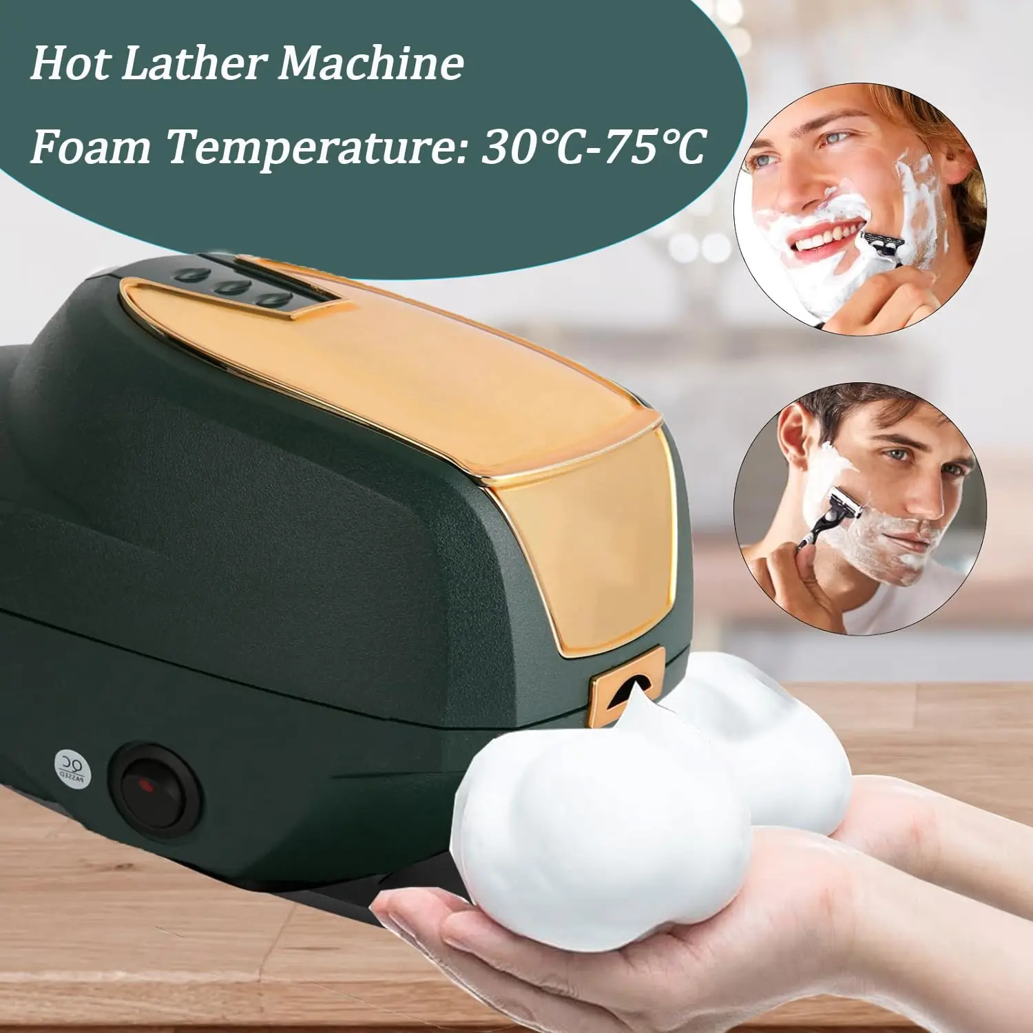 Hot Lather Machine For Rich Foam Electric Shaving Cream Warmer And Foaming Machine With Anti Slip Pad For Salon Barbershop