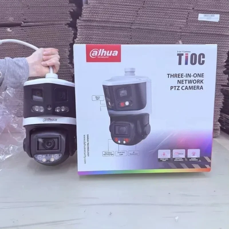 Kamera Panoramic & PTZ Jaringan TiOC Starlight Active Deterrence 8MP+4MP 10x IR 70M SDT3E410-8P-MB-A-PV1