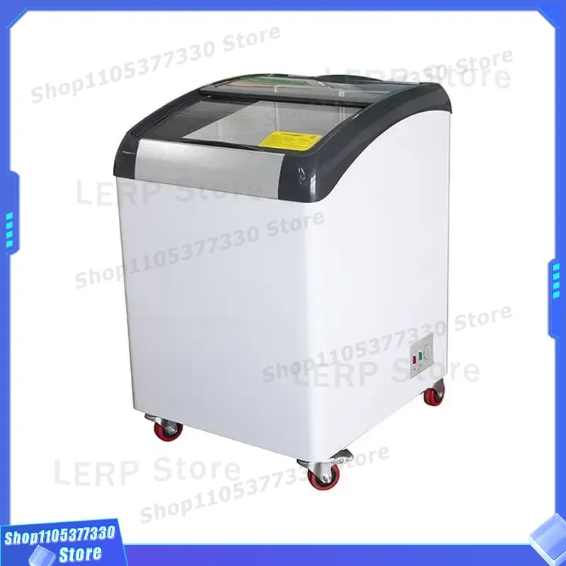Commercial Single Temperature Ice Cream Cooler Deep Glass Door Display Freezer Custom Sticker Design For Shop Supermarket Use 3