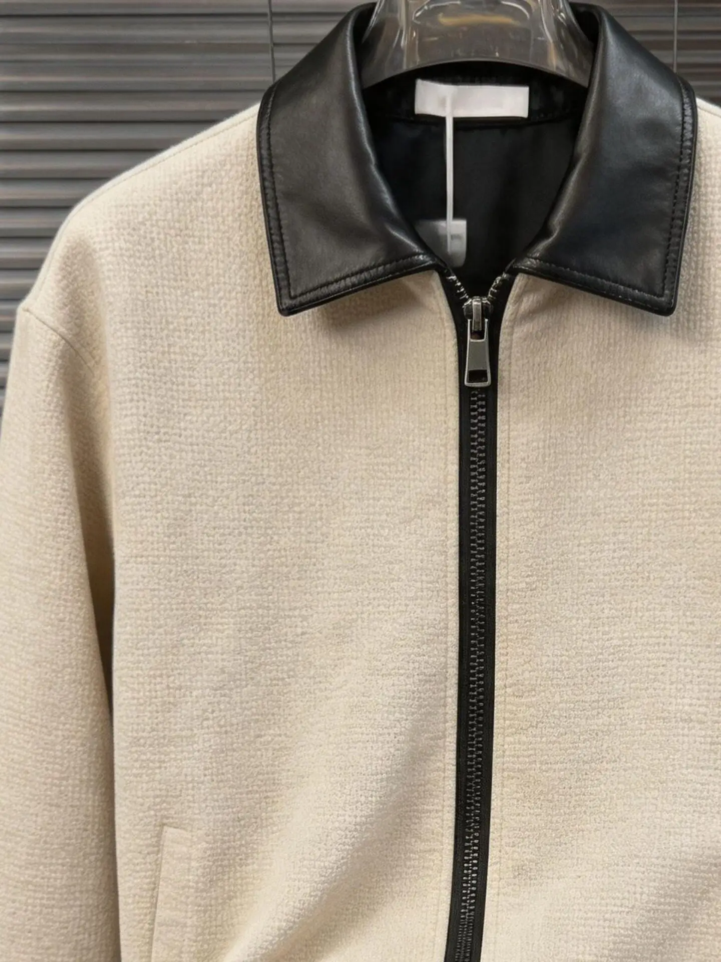 2026 autumn new men's clothing large size trendy brand men's Henry collar long sleeve loose fake two contrasting colors