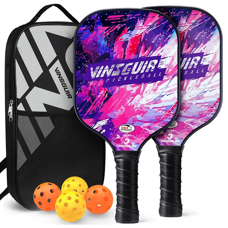 T700 Carbon Fiber Pickleball Paddle Set Fiberglass Pickleball Rackets Full Kit for Men Women Indoor Outdoor Training Games