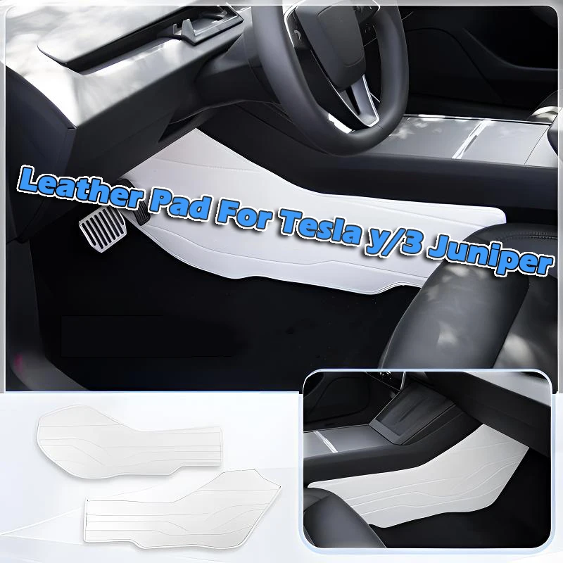 

Белый ​ Кожаная противоударная панель премиум-класса Napa для Tesla Model 3, Highland Model Y Juniper, внутренняя боковая защита, декор, простая установка