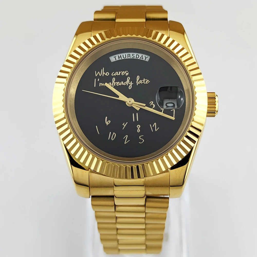 

Часы Who cares, я уже late, корпус 39 мм/36 мм, мужские часы с сапфировым стеклом, подходят для часов Miyota 8285 с автоматическим механизмом