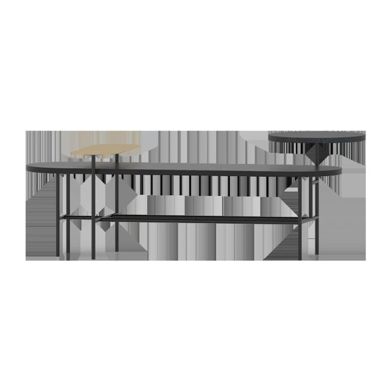 

Simple and creative marble combination, modern style wood material color matching tea table combination