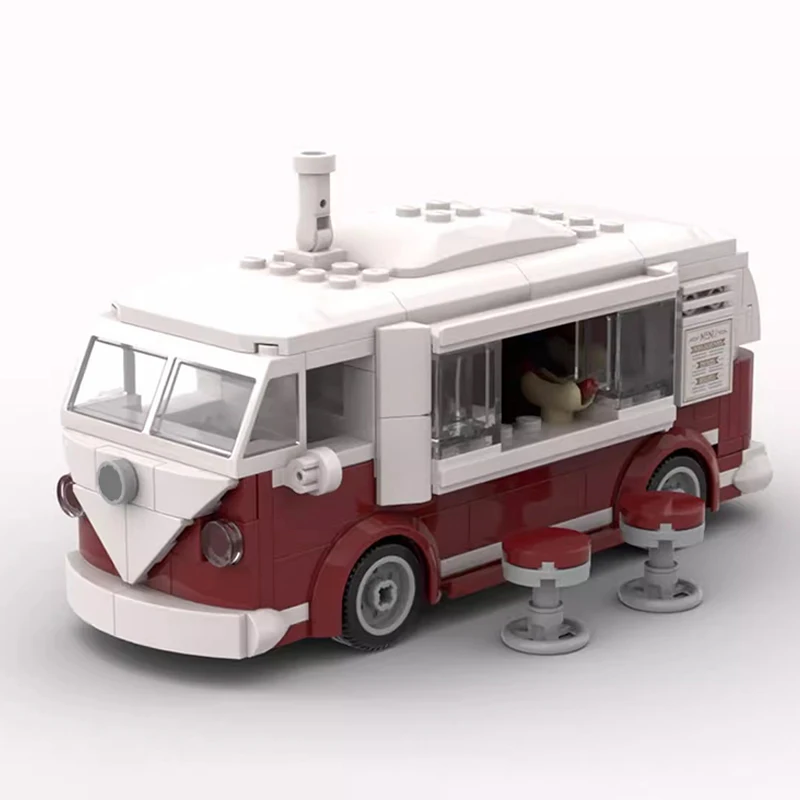 

Bricklink MOC 10220 Technical Car T1 Food Truck Speed Champions Vehicles Camper Van Sets Building Blocks Kid Toys Christmas Gift