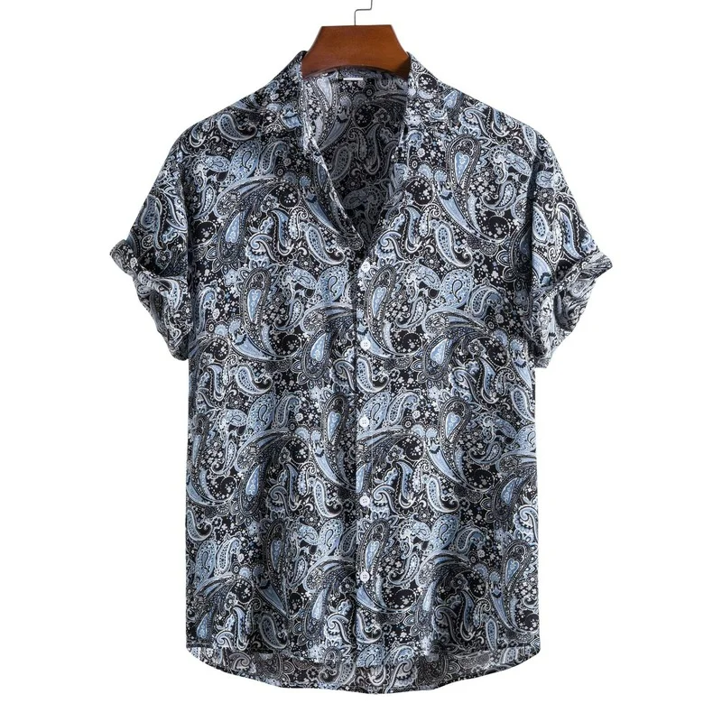 Men Clothing 2022 Summer New Men's Printed Short Sleeve Shirts Casual Fashion Lapel Camisas Para Hombre