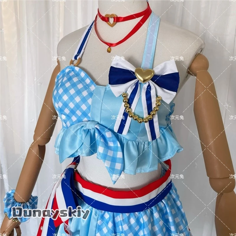 

Dunayskiy S Store@Project Sekai Hana Ushiro Cosplay Costume Anime Outfit High Quality Swimsuit blue jirai kei kawaii Halloween