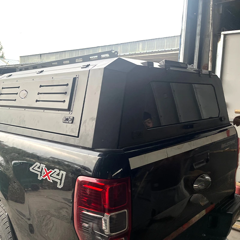 Heavy Duty Powder Coated Steel Pickup Canopy Lockable Weatherproof Storage Truck Bed 4X4 Offroad Aftermarket Utility Accessories