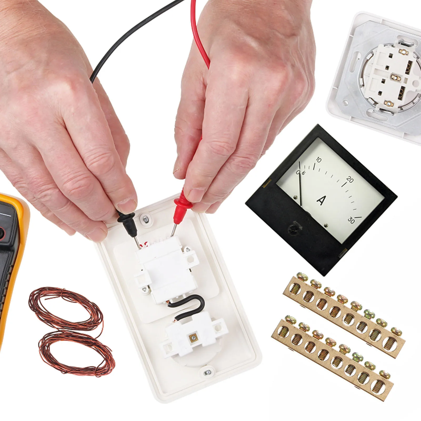 

4Pcs Copper Ground Neutral Bar 8 Hole Screw Terminal Electrical Grounding Bars Distribution Wire Terminals Durable Connector