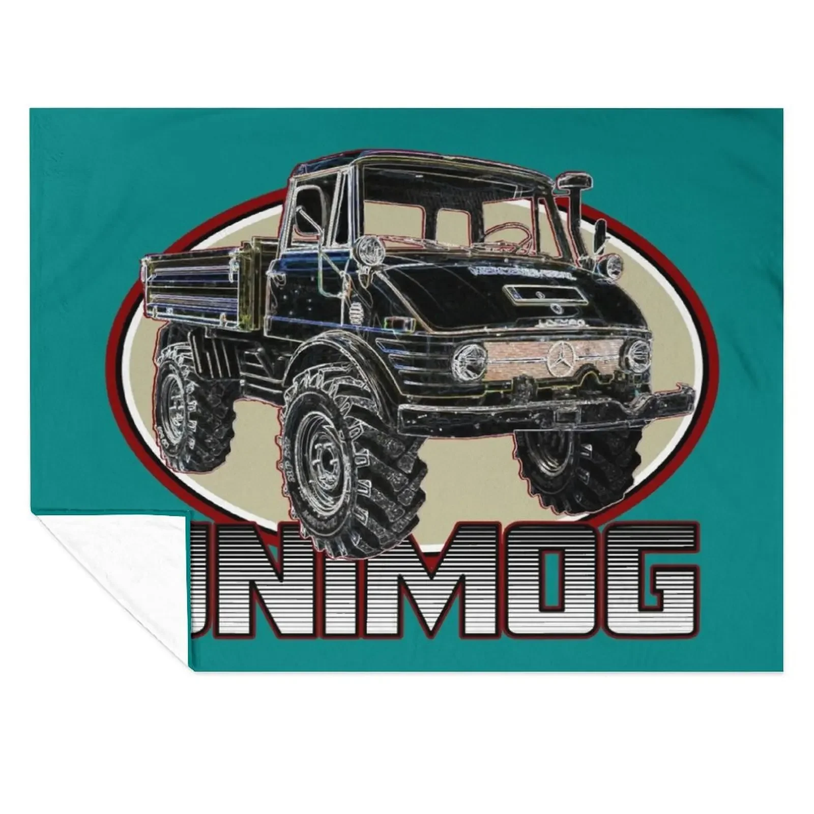 

UNIMOG oldschool (mint background) Throw Blanket manga Plaid Bed linens Stuffeds Blankets