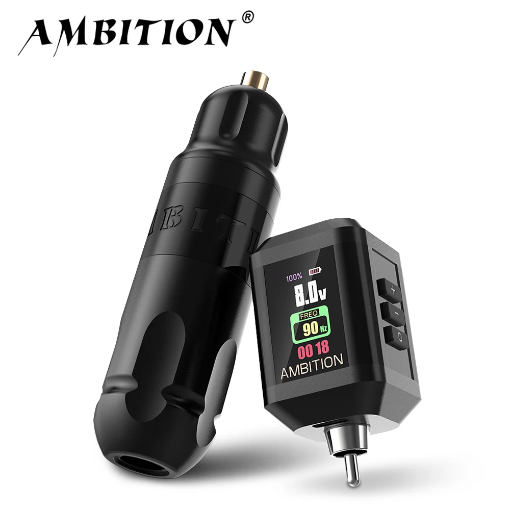 

Ambition Vibe Tattoo Machine Pen and Korall RCA Wireless Battery Kit Powerful Brushless Motor Capacity 2200mAh Stroke 2.5-4.5mm