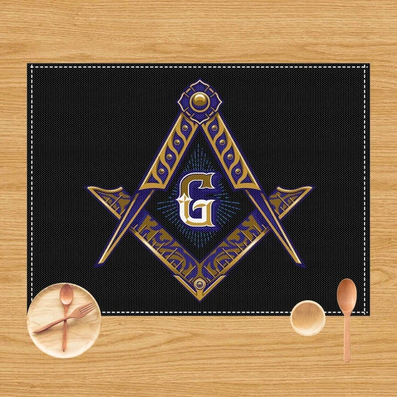 Masonic Illuminati Pyramid Eye Table Mats Freemason Coffee Cup Pads All Seeing Eye Placemat Kitchen Dining Table Decoration
