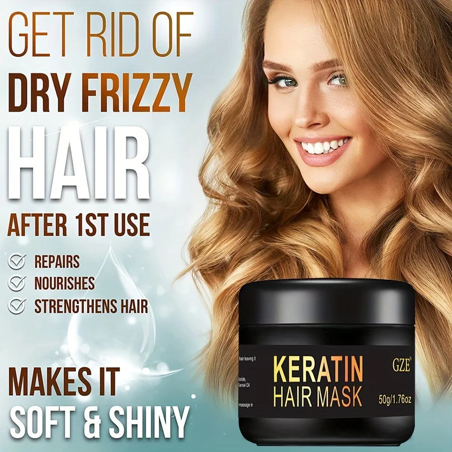 GZE Vitamins Keratin Hair Mask Deep Conditioner - Biotin Protein with Castor Oil Repair for Dry Damaged and Color Treated Hair