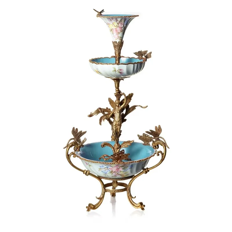 European handmade unique shaped tabletop ornaments flower ceramic vase flower pot and fruit plate for home decoration