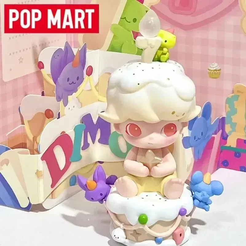 

POP MART Dimoo Happy 7th Birthday Blind Box Cute Anime Action Figure Mystery Ornament Figurine Doll for Collectors Girls Gift