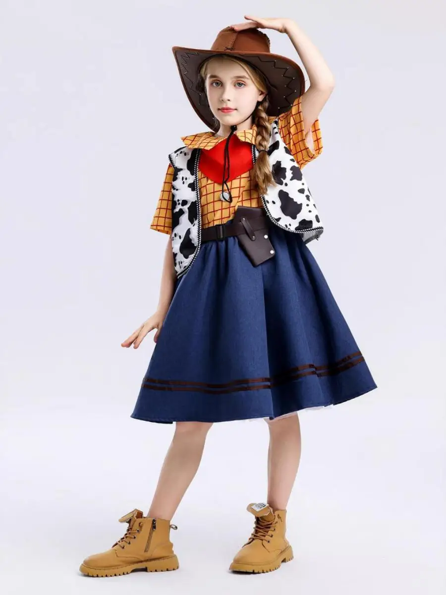 장난감 S 코스튬 해티 소녀 코스프레 의상 어린이 공연 의류 할로윈 역할 놀이 의류 폴리에스터 소재