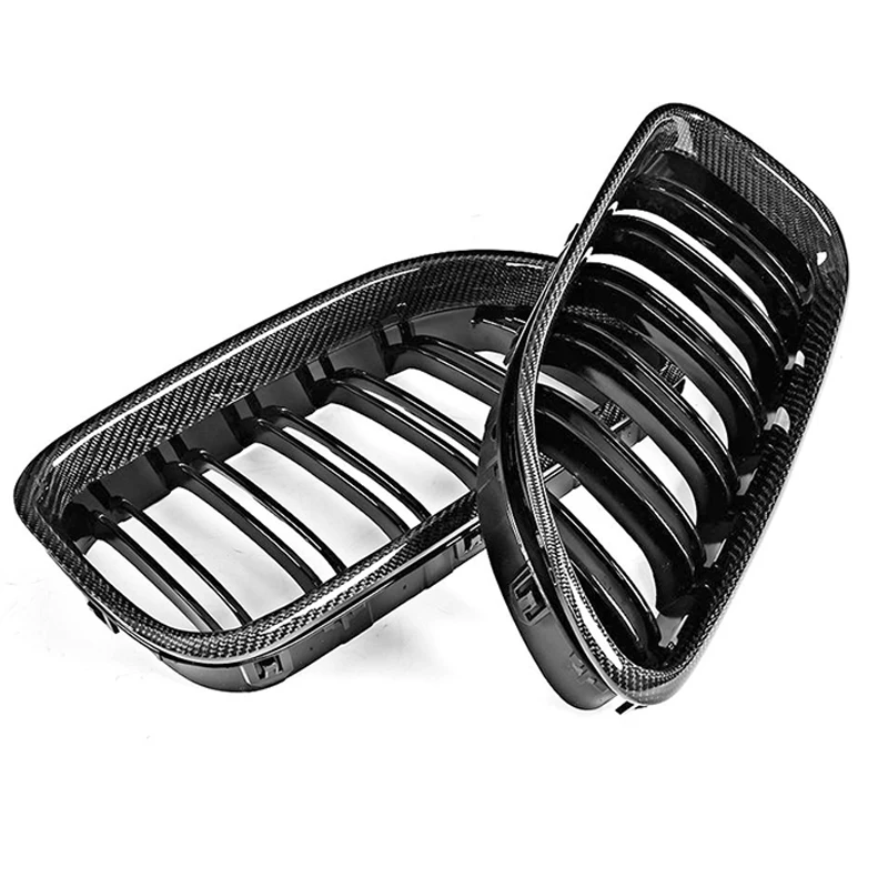 

Carbon Fiber Double Slats Front Bumper Kidney Grille Mesh Grill for BMW 6 Series F06 F12 F13 M6 2012+