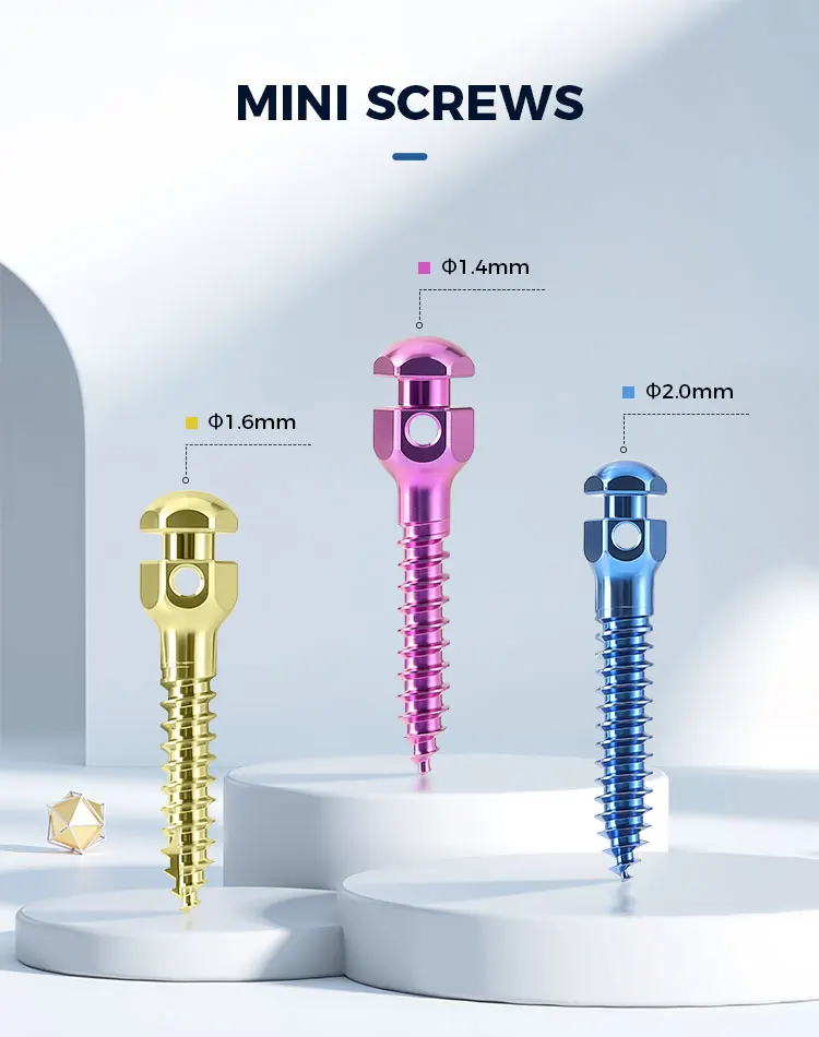 AZDENT Dental Orthodontic Mini-Schraube Sterile Titanlegierung Selbstbohrende Gewindeschrauben Implantat-Mikroschrauben Zahnmedizin – Detail 1