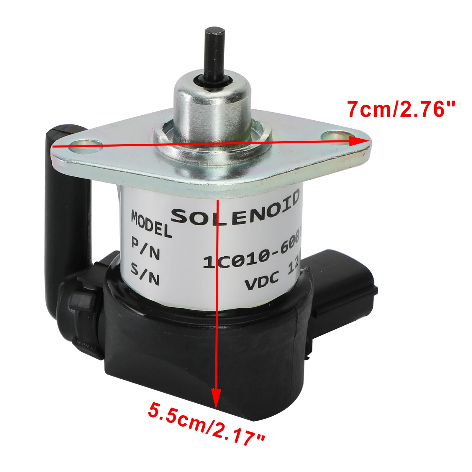 Areyourshop Fits For Kubota 1C010-60015 1C010-60016 1C010-60017 Fuel Shut Off Solenoid 12V