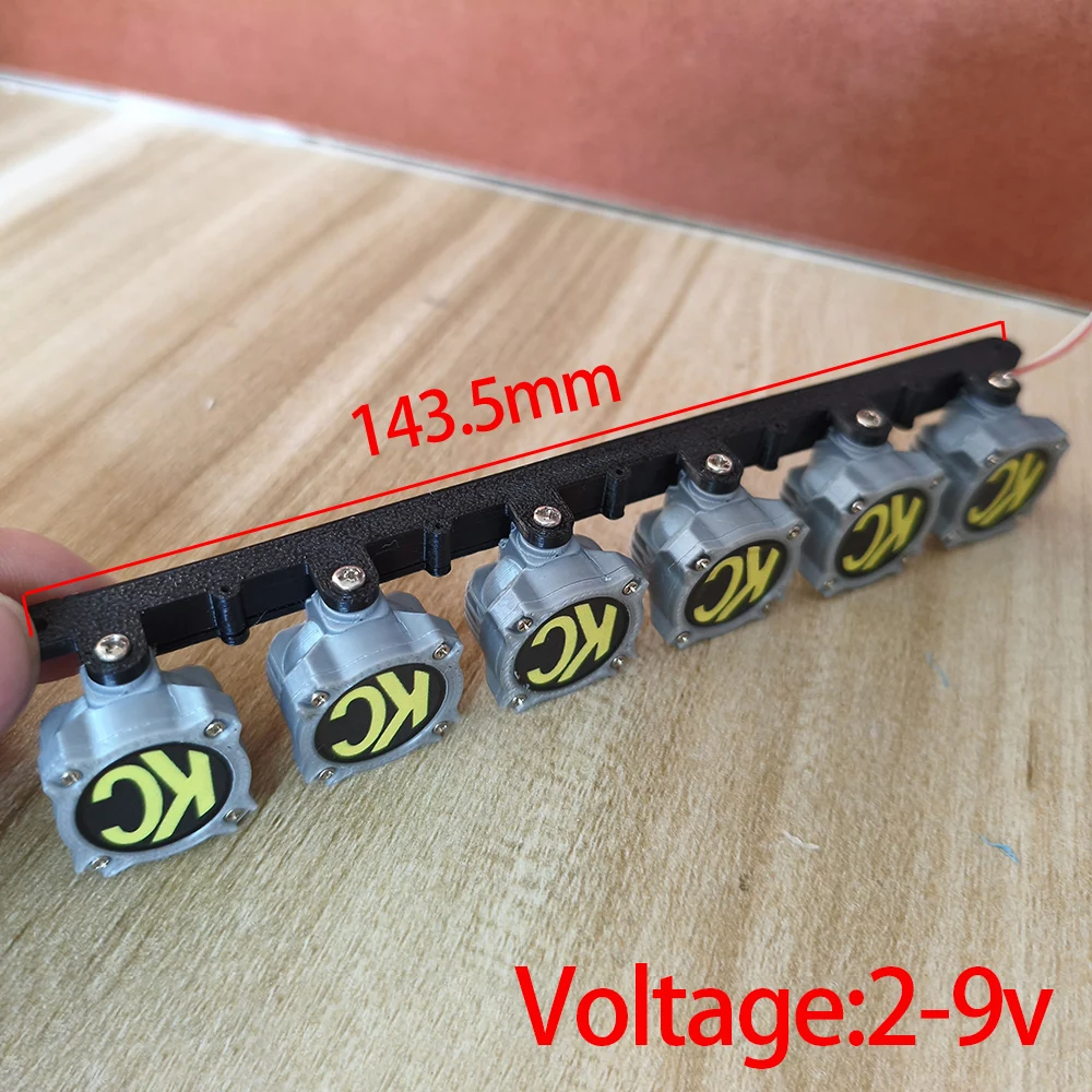 Projecteur LED de toit simulé KC, lumière supérieure pour voiture sur chenilles 1/10 RC TRX4 Defender Bronco AXIAL SCX10 90046 RC4WD D90 Jeep TRX6 G63