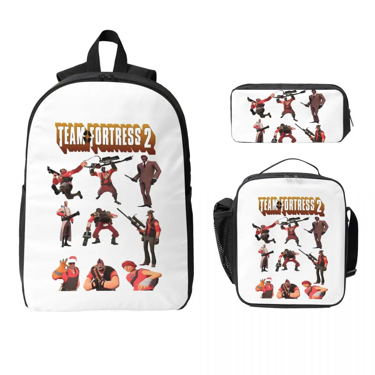 

Team Fortress 2 TF2 Log Backpack Student Boys Girls BookBag School Bag Laptop Shoulder Bags 3ps Insulated Lunch Bag Pencil Case