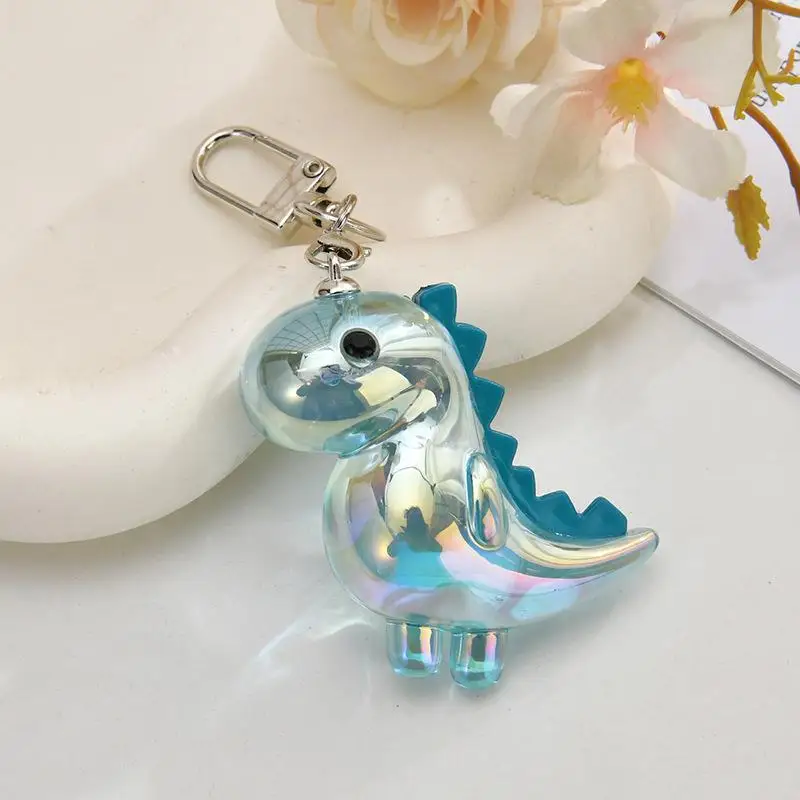 Niedlicher Acryl-Dinosaurier-Schlüsselanhänger, kombiniert mit einer robusten Schnalle, als dekoratives Accessoire für Rucksäcke und Taschen im Alltag, ein schönes Weihnachtsgeschenk. – Detail 3