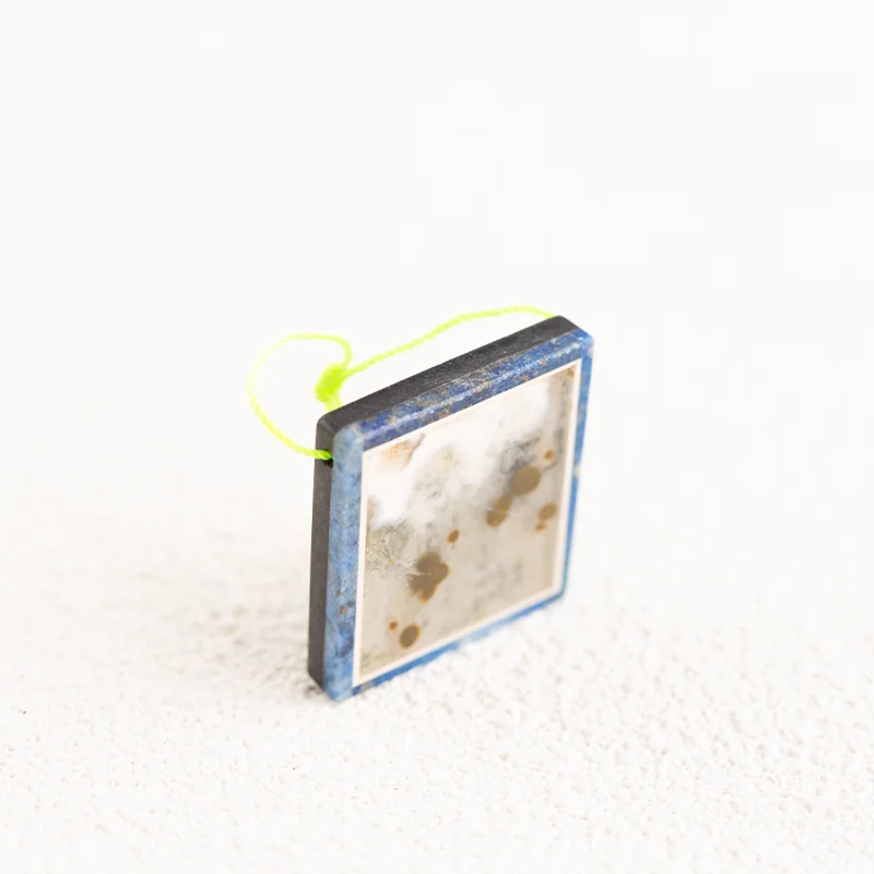 Ocean Jasper Howlite Lapis Lazuli Obsidian Picture Pendant for Necklace Handmade Jewelry Charm Gift Accessories 31x30x5mm 12g