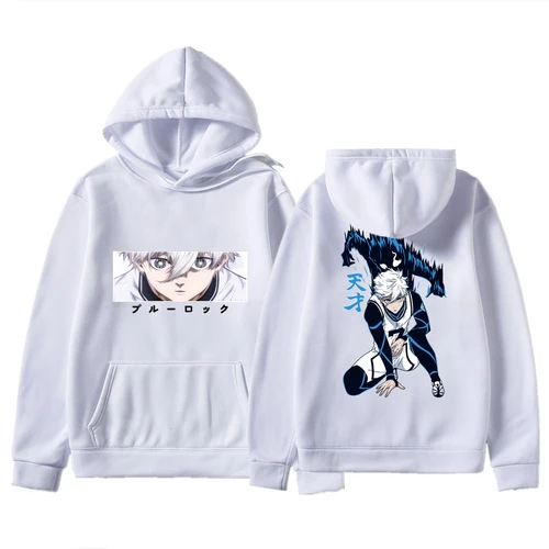 Imagen 2 del producto Sudadera con estampado de doble cara de Anime Genius Blue Lock para hombres adultos, Sudadera con capucha holgada de moda diaria de alta calidad