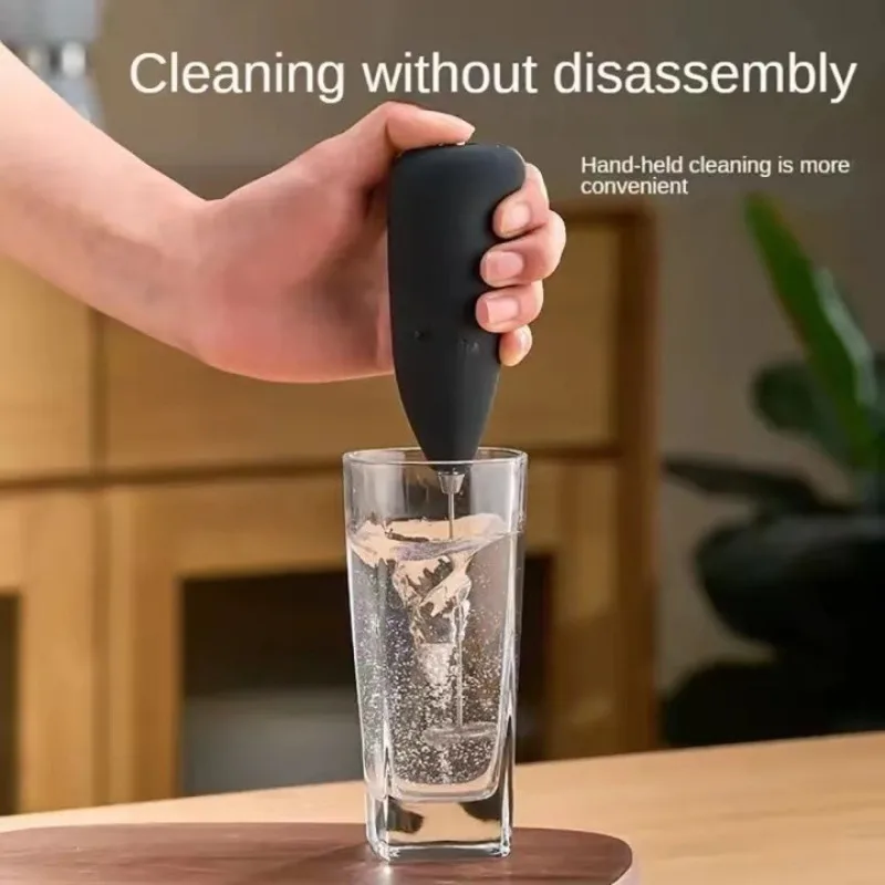 MINI Milk Frother USB Rechargeable 3 Speeds Foam Maker Coffee Whisk Mixer Electric Handle Blender Egg Beater - view 2