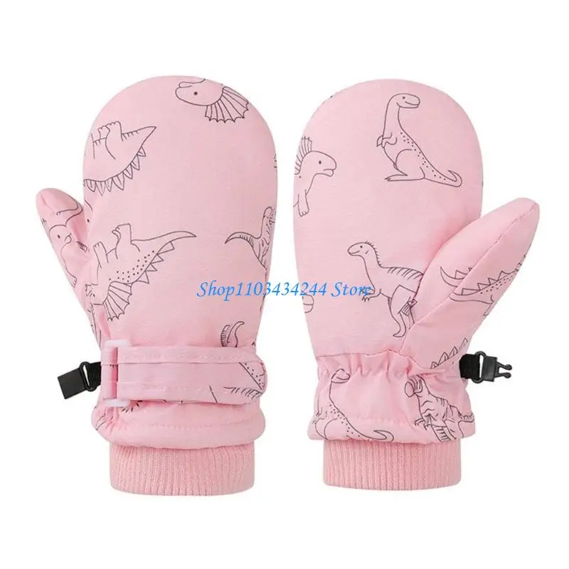 

Утепленные тепловые перчатки, перчатки, лыжные перчатки с принтом динозавра, брызгозащищенные варежки, перчатки для катания на