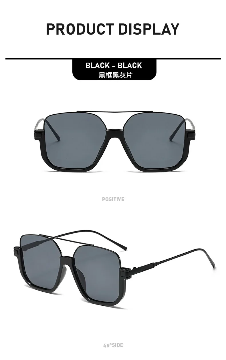 Double-Bridge Half-Frame Sunglasses — product information 10