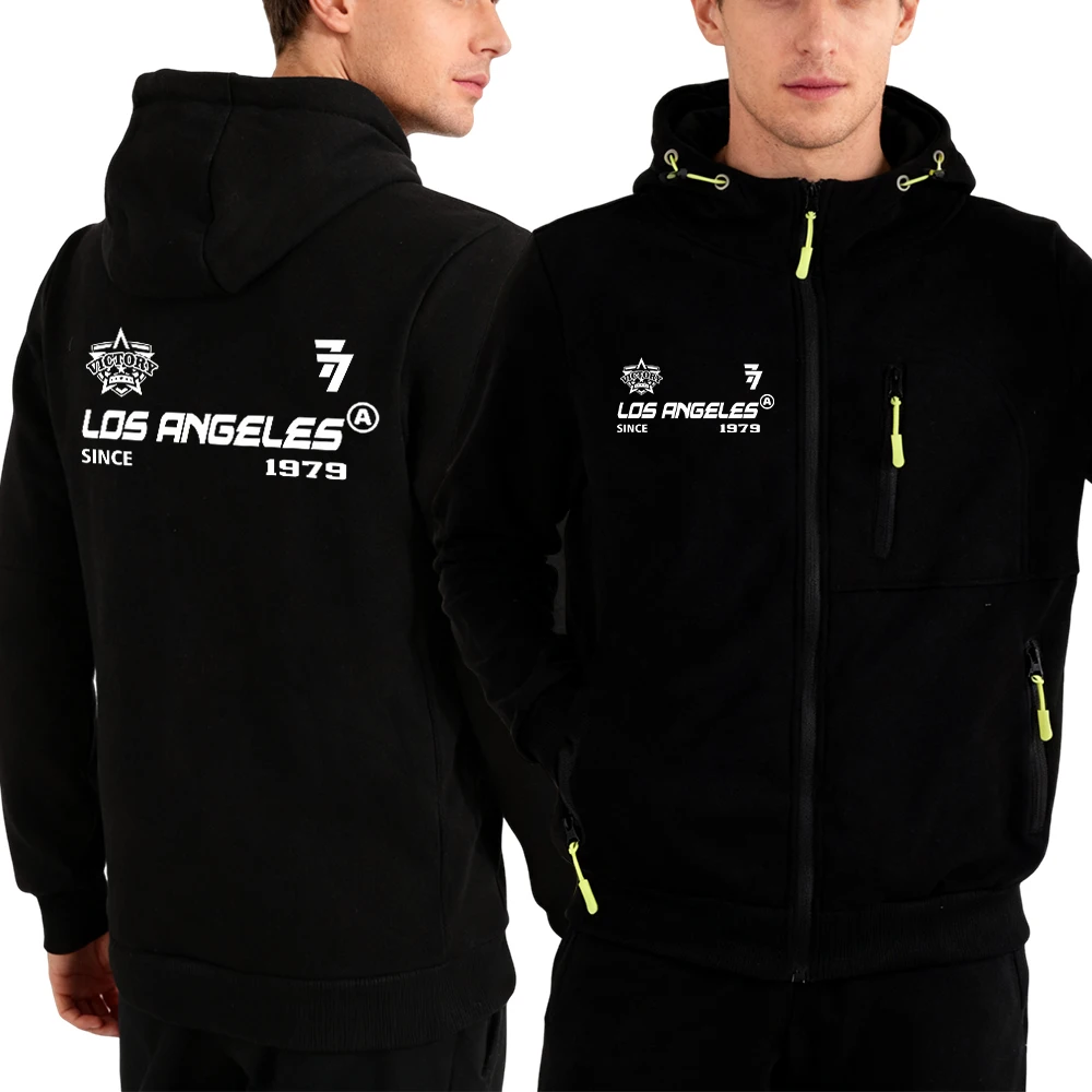 

Лос-Анджелес Победа с логотипом и принтом, мужская толстовка на молнии, модная флисовая толстовка, повседневная осенняя спортивная одежда с капюшоном, свободная уличная одежда в стиле ретро