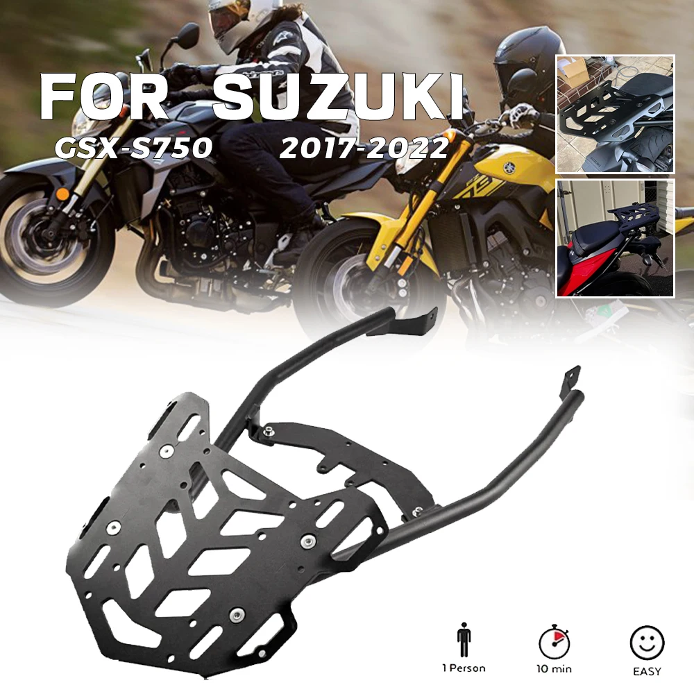 

MTKRACING For SUZUKI GSX-S750 2018-2024 Rear Carrier Luggage Rack Tailbox Fixer Holder Cargo Bracket Tailrack Kit