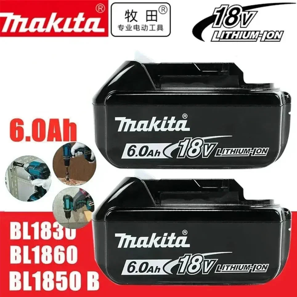 

Original Makita 18V 6.0Ah Lithium ion Battery,For Power Tool LXT BL1860B BL1860 BL1850 Replacement Rechargeable Battery