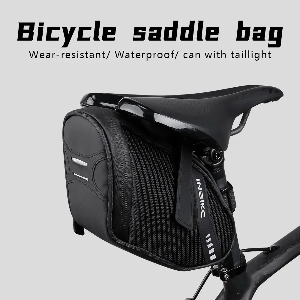 

INBIKE Bicycle Saddle Bag Waterproof Bike Seat Bag Cycling Saddle Tail Post Bag Ultralight Tail Rear Bag Bicycle Rear Seat Pouch