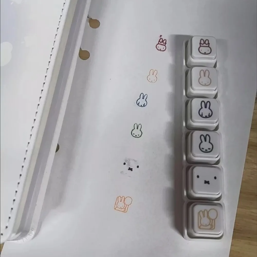 Miffy Rabbit 6‑in‑1 Press Seal Stamp Kawaii Cartoon Bunny Pattern Self‑Inking Stamp DIY Scrapbook Planner Decor Stationery Kids - view 4