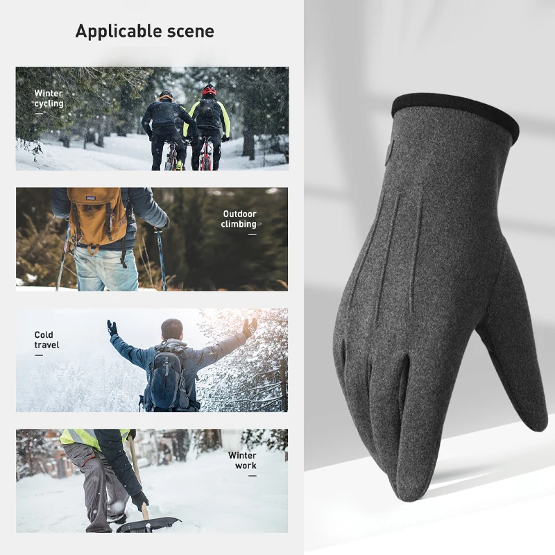 Men Women Warm Gloves Autumn Winter Windproof Gloves Couples Velvet gloves Finger Touchscreen Outdoor Cycling Riding