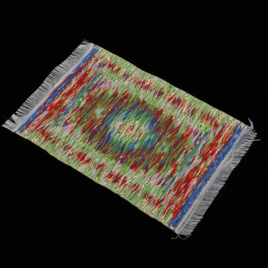 

Миниатюрный тканый ковер для кукольного домика, восточный коврик в масштабе 1/12, аксессуар для кухни и ванной комнаты