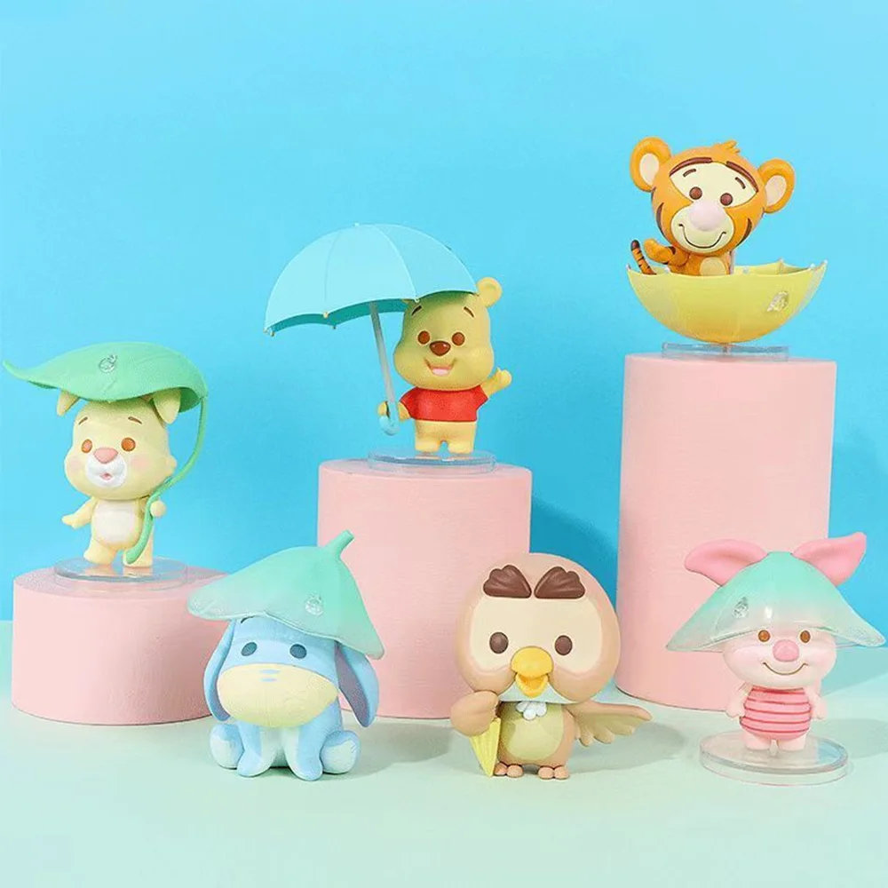 

Miniso Rainy Season Theme Pooh Owl Tigger Piglet Rabbit Eeyore Doll Cute Kawaii Anime Ornaments Gift for Kids